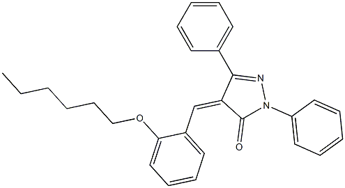 4-[2-(hexyloxy)benzylidene]-2,5-diphenyl-2,4-dihydro-3H-pyrazol-3-one 结构式