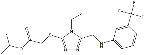 1-methylethyl {[4-ethyl-5-({[3-(trifluoromethyl)phenyl]amino}methyl)-4H-1,2,4-triazol-3-yl]sulfanyl}acetate Struktur