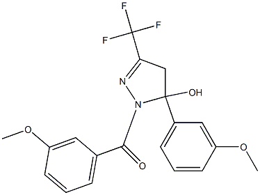 1-(3-methoxybenzoyl)-5-(3-methoxyphenyl)-3-(trifluoromethyl)-4,5-dihydro-1H-pyrazol-5-ol