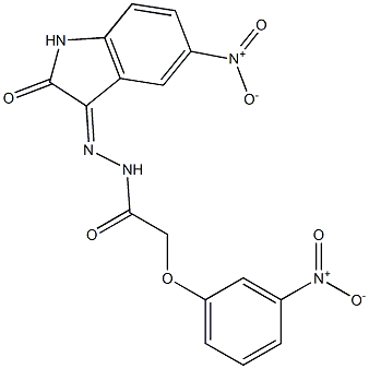  N'-{5-nitro-2-oxo-1,2-dihydro-3H-indol-3-ylidene}-2-{3-nitrophenoxy}acetohydrazide