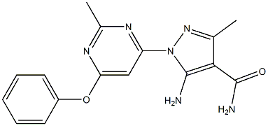  5-amino-3-methyl-1-(2-methyl-6-phenoxy-4-pyrimidinyl)-1H-pyrazole-4-carboxamide