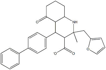 tetrahydro-2-furanylmethyl 4-[1,1'-biphenyl]-4-yl-2-methyl-5-oxo-1,4,5,6,7,8-hexahydro-3-quinolinecarboxylate Struktur