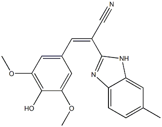 3-(4-hydroxy-3,5-dimethoxyphenyl)-2-(6-methyl-1H-benzimidazol-2-yl)acrylonitrile