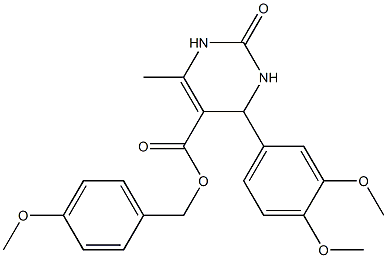 4-methoxybenzyl 4-(3,4-dimethoxyphenyl)-6-methyl-2-oxo-1,2,3,4-tetrahydro-5-pyrimidinecarboxylate Struktur