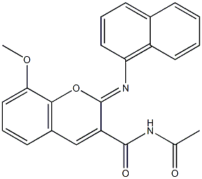 N-acetyl-8-methoxy-2-(1-naphthylimino)-2H-chromene-3-carboxamide Structure