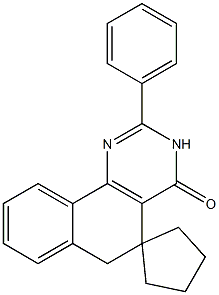 2-phenyl-5,6-dihydrospiro(benzo[h]quinazoline-5,1'-cyclopentane)-4(3H)-one Structure