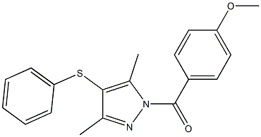 1-(4-methoxybenzoyl)-3,5-dimethyl-4-(phenylsulfanyl)-1H-pyrazole Struktur