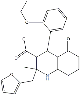 tetrahydro-2-furanylmethyl 4-(2-ethoxyphenyl)-2-methyl-5-oxo-1,4,5,6,7,8-hexahydro-3-quinolinecarboxylate Struktur