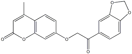 7-[2-(1,3-benzodioxol-5-yl)-2-oxoethoxy]-4-methyl-2H-chromen-2-one Structure