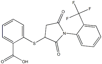  2-({2,5-dioxo-1-[2-(trifluoromethyl)phenyl]-3-pyrrolidinyl}sulfanyl)benzoic acid