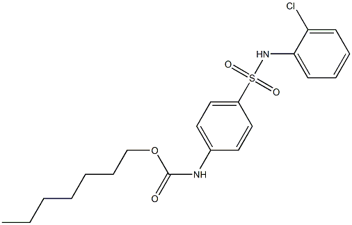 heptyl 4-[(2-chloroanilino)sulfonyl]phenylcarbamate 结构式