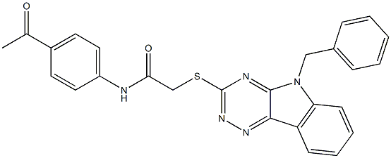 N-(4-acetylphenyl)-2-[(5-benzyl-5H-[1,2,4]triazino[5,6-b]indol-3-yl)sulfanyl]acetamide
