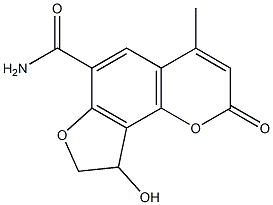 9-hydroxy-4-methyl-2-oxo-8,9-dihydro-2H-furo[2,3-h]chromen-6-ylformamide Structure