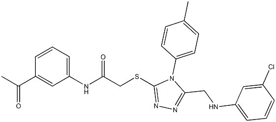 N-(3-acetylphenyl)-2-{[5-[(3-chloroanilino)methyl]-4-(4-methylphenyl)-4H-1,2,4-triazol-3-yl]sulfanyl}acetamide