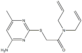 N,N-diallyl-2-[(4-amino-6-methyl-2-pyrimidinyl)sulfanyl]acetamide,,结构式
