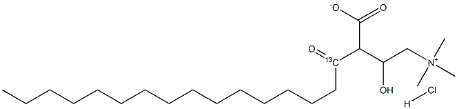 Palmitoyl-1-13C-L-carnitine  hydrochloride Struktur