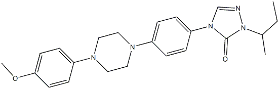 4-[4-[4-(4-Methoxyphenyl)piperazin-1-yl]phenyl]-2-[(1RS)-1-methylpropyl]-2,4-dihydro-3H-1,2,4-triazol-3-one 化学構造式