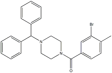 (4-benzhydryl-1-piperazinyl)(3-bromo-4-methylphenyl)methanone Structure