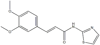(E)-3-(3,4-dimethoxyphenyl)-N-(1,3-thiazol-2-yl)-2-propenamide 结构式