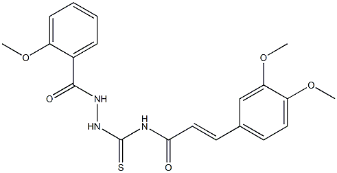 (E)-3-(3,4-dimethoxyphenyl)-N-{[2-(2-methoxybenzoyl)hydrazino]carbothioyl}-2-propenamide Structure