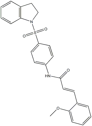 (E)-N-[4-(2,3-dihydro-1H-indol-1-ylsulfonyl)phenyl]-3-(2-methoxyphenyl)-2-propenamide 化学構造式