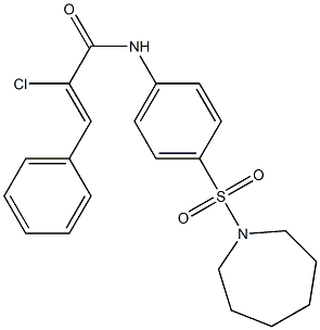 (Z)-N-[4-(1-azepanylsulfonyl)phenyl]-2-chloro-3-phenyl-2-propenamide