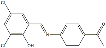 1-(4-{[(E)-(3,5-dichloro-2-hydroxyphenyl)methylidene]amino}phenyl)-1-ethanone Structure