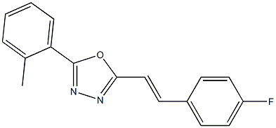 2-[(E)-2-(4-fluorophenyl)ethenyl]-5-(2-methylphenyl)-1,3,4-oxadiazole Struktur