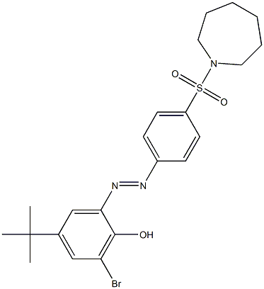 2-{(E)-2-[4-(1-azepanylsulfonyl)phenyl]diazenyl}-6-bromo-4-(tert-butyl)phenol 结构式