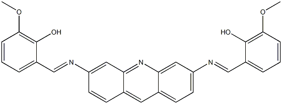 2-{[(6-{[(E)-(2-hydroxy-3-methoxyphenyl)methylidene]amino}-3-acridinyl)imino]methyl}-6-methoxyphenol 结构式
