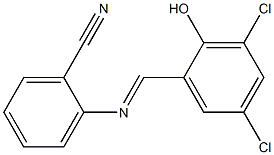 2-{[(E)-(3,5-dichloro-2-hydroxyphenyl)methylidene]amino}benzonitrile