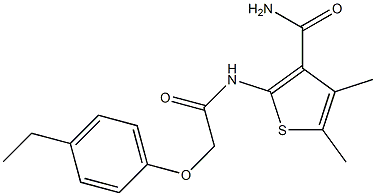 2-{[2-(4-ethylphenoxy)acetyl]amino}-4,5-dimethyl-3-thiophenecarboxamide,,结构式