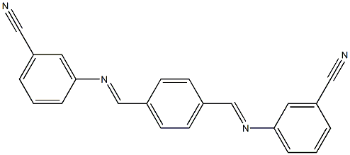 3-{[(E)-(4-{[(3-cyanophenyl)imino]methyl}phenyl)methylidene]amino}benzonitrile Struktur