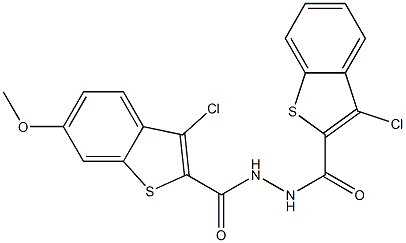  3-chloro-N'-[(3-chloro-1-benzothiophen-2-yl)carbonyl]-6-methoxy-1-benzothiophene-2-carbohydrazide