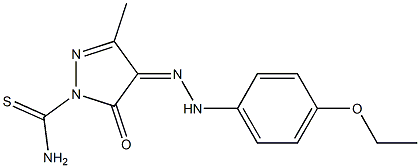 4-[(Z)-2-(4-ethoxyphenyl)hydrazono]-3-methyl-5-oxo-1H-pyrazole-1(5H)-carbothioamide Structure