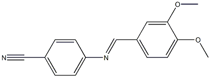 4-{[(E)-(3,4-dimethoxyphenyl)methylidene]amino}benzonitrile Struktur
