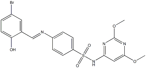 4-{[(E)-(5-bromo-2-hydroxyphenyl)methylidene]amino}-N-(2,6-dimethoxy-4-pyrimidinyl)benzenesulfonamide
