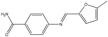 4-{[(E)-(5-methyl-2-furyl)methylidene]amino}benzamide 结构式