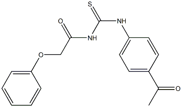 N-(4-acetylphenyl)-N'-(2-phenoxyacetyl)thiourea Struktur