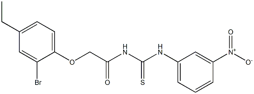N-[2-(2-bromo-4-ethylphenoxy)acetyl]-N'-(3-nitrophenyl)thiourea Structure