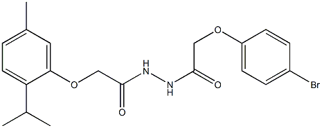 N'-[2-(4-bromophenoxy)acetyl]-2-(2-isopropyl-5-methylphenoxy)acetohydrazide,,结构式