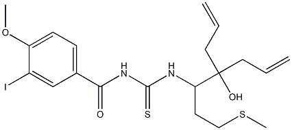 N-{2-allyl-2-hydroxy-1-[2-(methylsulfanyl)ethyl]-4-pentenyl}-N'-(3-iodo-4-methoxybenzoyl)thiourea Structure