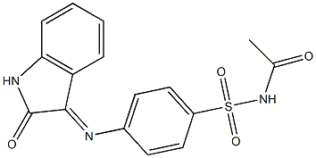 N-acetyl-4-[(2-oxo-1,2-dihydro-3H-indol-3-ylidene)amino]benzenesulfonamide Structure