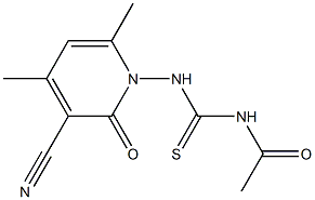 N-acetyl-N'-[3-cyano-4,6-dimethyl-2-oxo-1(2H)-pyridinyl]thiourea Structure