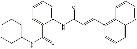 N-cyclohexyl-2-{[(E)-3-(1-naphthyl)-2-propenoyl]amino}benzamide,,结构式