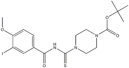 tert-butyl 4-{[(3-iodo-4-methoxybenzoyl)amino]carbothioyl}-1-piperazinecarboxylate Structure