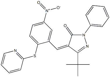 3-(tert-butyl)-4-{(Z)-[5-nitro-2-(2-pyridinylsulfanyl)phenyl]methylidene}-1-phenyl-1H-pyrazol-5-one Structure