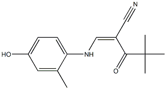 (Z)-2-(2,2-dimethylpropanoyl)-3-(4-hydroxy-2-methylanilino)-2-propenenitrile