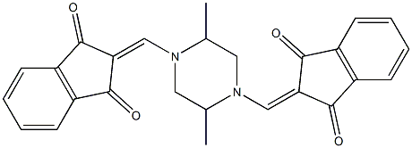 2-({4-[(1,3-dioxo-1,3-dihydro-2H-inden-2-yliden)methyl]-2,5-dimethylpiperazino}methylene)-1H-indene-1,3(2H)-dione 结构式