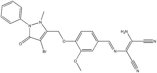 (Z)-2-amino-3-[((E)-{4-[(4-bromo-2-methyl-5-oxo-1-phenyl-2,5-dihydro-1H-pyrazol-3-yl)methoxy]-3-methoxyphenyl}methylidene)amino]-2-butenedinitrile